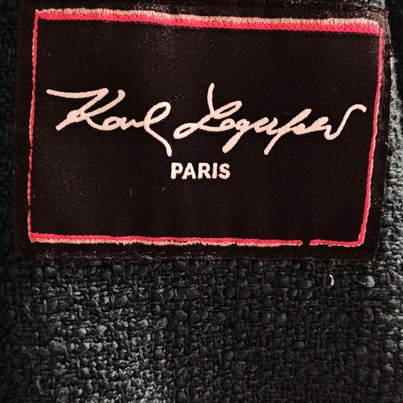 NWT KARL LAGERFELD PARIS Women's Tweed Double Breasted Blazer Dark Green 10 - Picture 7 of 13